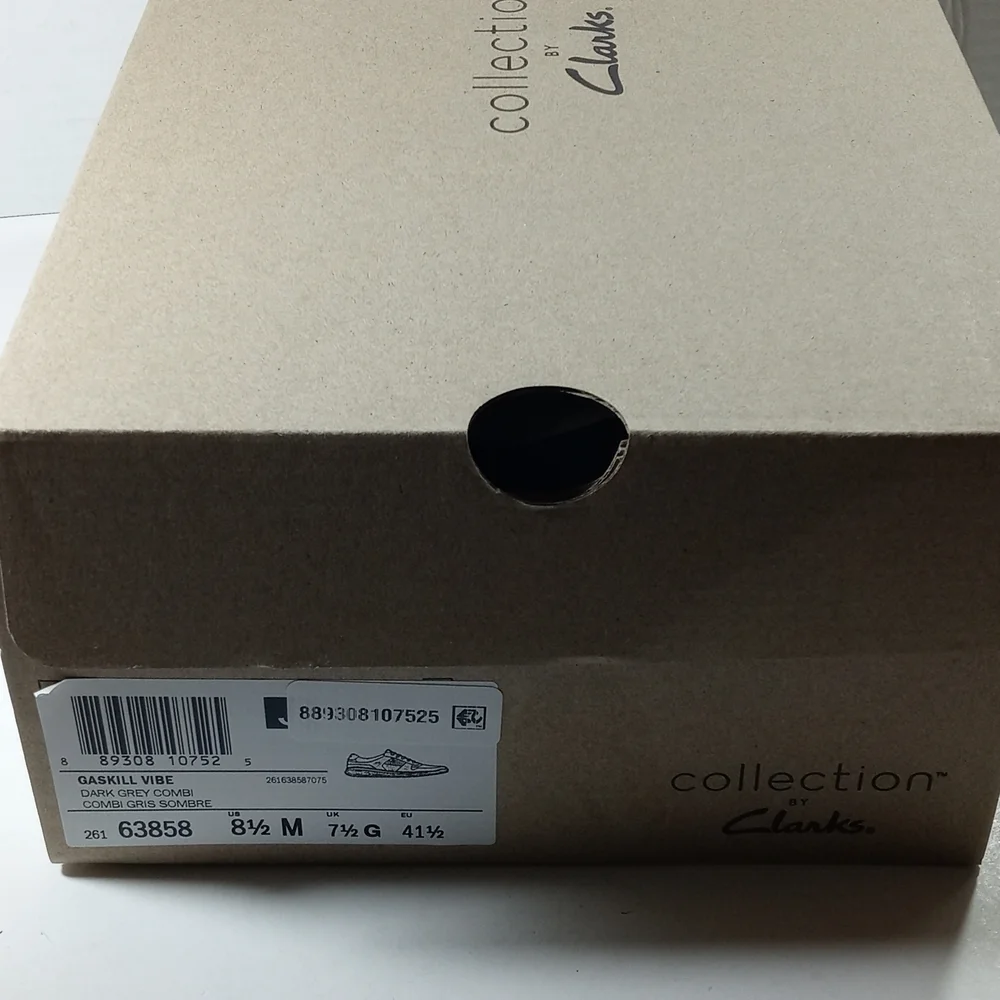 Clarks Gray Suede Sneakers with White Accents - Picture 4 of 4